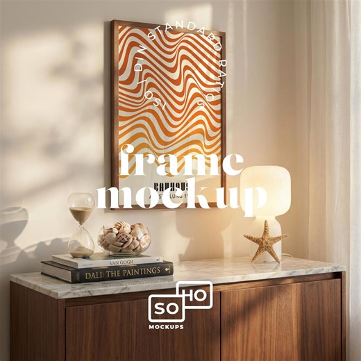 Art Frame Mockup: PSD Smart Object – DIN A Ratio, Interior Scene for Artwork - Etsy