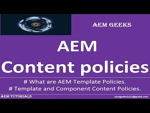 AEM Beginner #12 | AEM Content Policies