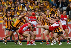 Nick Malceski on the left boot with less than a minute to go, need we say more? Watch the final moments of the thrilling 2012 Toyota AFL Grand Final, thanks to Wolf Blass Wines. | AFL
