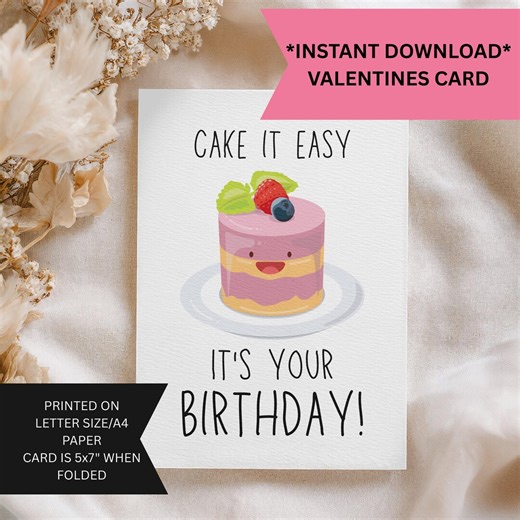 Happy Birthday Card Printable Digital Greeting Card Instant Download PDF - Etsy