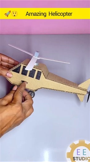 mini helicopter 😲 | Making Cardboard Helicopter #helicopter #motor #shorts