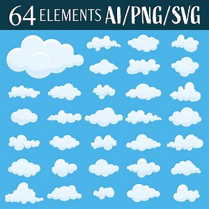 White Clouds Clipart Vector Cloud Illustrations Clipart Digital Art Clouds Clip Art Sky Clouds Design Vector Clipart White Clouds Vector Art - Etsy