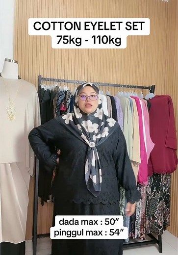 KOLEKSI RAYA COTTON EYELET SET PLUS SIZE DARI XL - 3XL ❤️recommend berat 75kg sehingga 110kg #LIVEhighlights #TikTokLIVE #LIVE HOST 3xl : berat 110kg dada 48” pinggul 55” #plussizemurahmalaysia #rayaplussize #koleksirayaplussize2025