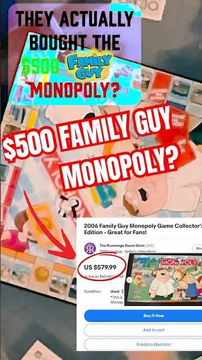 People are actually paying $580 for this board game #collector #monopoly #familyguy