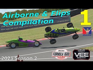 Formula Vee/Ray FF1600 iRacing Airborne and Flips Crash Compilation - iRacing 2023 Season 2 (1)