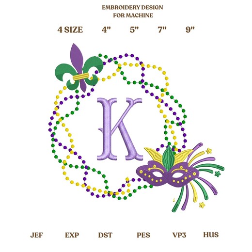 Mardi Gras Circle Embroidery, Mask Mardi Gras Machine Design, Mardi Gras Stitch Embroidery, Mardi Gras Design - Letters Not Include - Etsy
