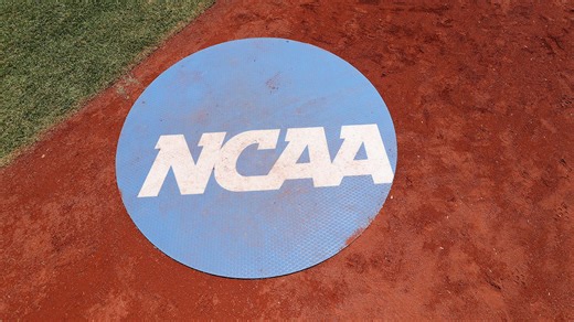 College baseball pitcher shoves runner on tag out, sparking benches to clear
