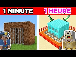 Secure Minecraft Base in 1 MINUTE VS 1 HOUR!
