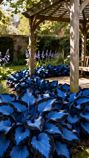 🌌💙 Meet Midnight Blue Heart — the rare black & blue hosta that looks like it’s from another planet! 👽 🌿 Thriving in heat up to 115°F, snow, and shade, it’s perfect anywhere — indoors or outdoors. Just a little water and watch those deep blue leaves come alive! ✨ | Sproutmalls