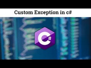 32 Custom Exception in c# |custom exception in c# example | custom exception handling in c#