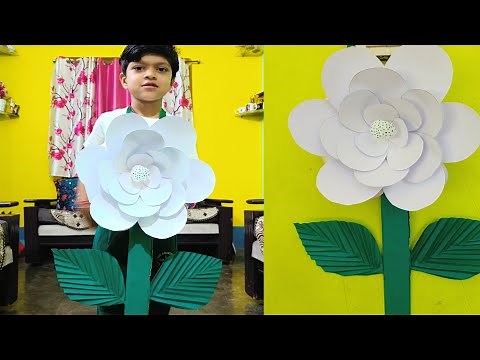 How to make Jasmine flower from chart paper//Jasmine flower template//flower day craft//Diy jasmine