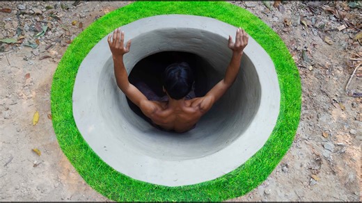 We Built an Underground Temple with a Water Slide in 120 Days!