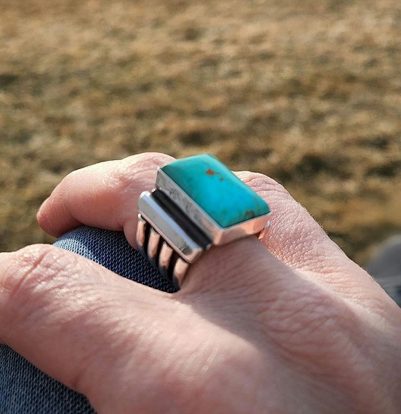 Beth Dutton Inspired Turquoise and Sterling Silver Large Statement Ring- Made to Order in Your Size- Free Priority Shipping! - Etsy