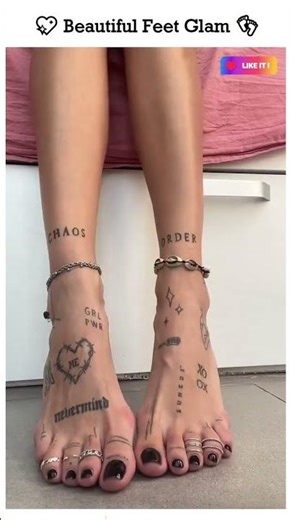 💖 Beautiful Feet Glam ✨ Tattoos, Colors & Confidence in Every Step 👣 #chictoes #glamlooks #glamheels