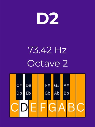 D2 Piano Note | 73.42 Hz Ear Training 🎹🎶 🎹 Train your ear with the D2 piano note at 73.42 Hz! Perfect for mastering low octaves and improving pitch recognition. 🎶 Listen closely and memorize this sound—it's essential for pianists, music students, and teachers who want to sharpen their musical ears! 👂✨ Repeat this video daily to master the D2 note and improve your listening skills! Save it for quick practice anytime! 📌 👉 Follow @percussion_hub for daily FREE piano note guides, ear training