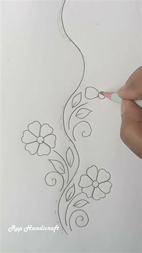 How to draw a Beautiful Borderline Designs 🌿🌿🍀easy borderline design #drawing #art #howtodraw