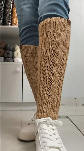 👆Polainas tejidas a dos agujas. #tejedoras #knitting #frio