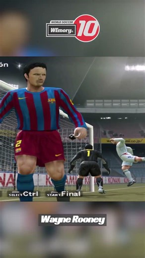 Winning Eleven 10 - Gol de WAYNE ROONEY - Inglaterra vs FC Barcelona #winningeleven #ps2 #fifa #pes6
