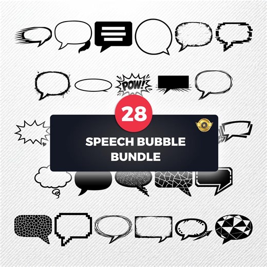 Speech Bubble SVG Bundle | 28 Vector Clipart Illustrations | PNG Eps Dxf PDF | Print on Demand Graphics Commercial Use - Etsy
