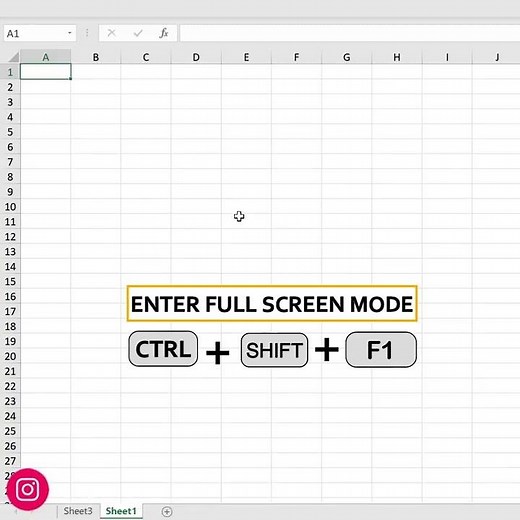 #36 Excel Shortcuts | Enter Full Screen Mode in Excel | #shorts #Excelhurdles