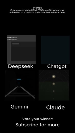 ChatGPT vs Gemini vs DeepSeek vs Claude — Infinite Train (HTML/CSS/JS)