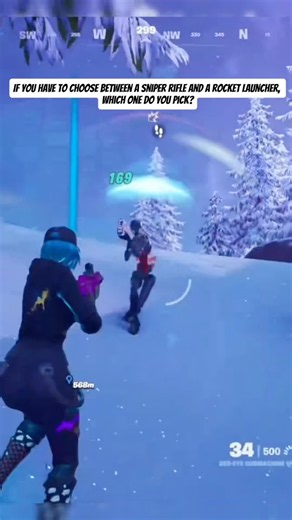 If you have to choose between a sniper rifle and a rocket launcher, which one do you pick? #fortnite