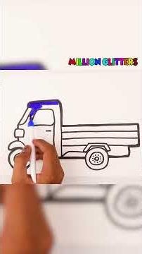 #shortsviral Draw & Color a Cute Cargo Truck 🚚 Fun Drawing and Coloring for Kids