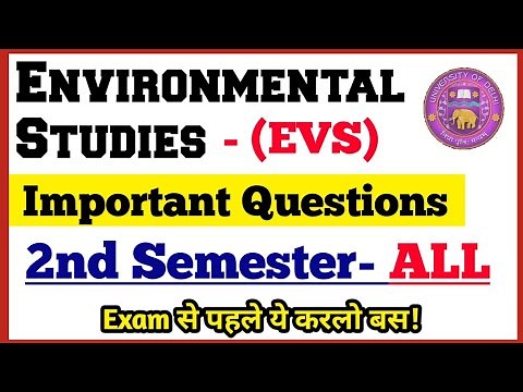 Environmental Studies - EVS Important Questions 2nd Semester | Environmental science- Imp. questions