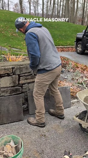 We reset these bluestone caps because loose stone isn’t “character” — it’s a problem. Now they’re locked in tight where they belong. 🧱💪 Call or text (443) 337-4725 #ManacleMasonry #Bluestone #Stonework #MasonryRepair #BuiltToLast #NoShortcuts | Manacle Masonry