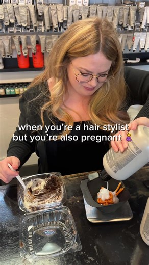 This baddie Heather 💅 cake & color 😌🍰💇‍♀️ #okchairstylist #okc #lol #salonlife #salonhumor