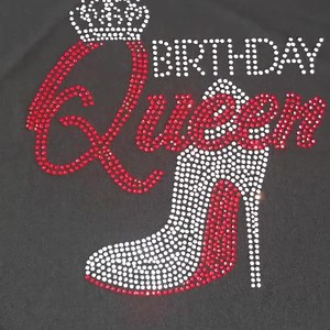 Hot Fix Iron on Custom Rhinestone Transfer Motif for DIY Shirt Heat Press Design