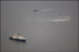 Russian submarine followed spy ship into British waters