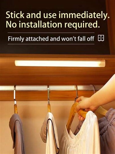 10cm/20cm/30cm/50cm - Single USB Rechargeable Motion Sensor LED Light Strip, Portable Lamp Bar, Warm White/White Light Options, Dimmable, Suitable For Cabinet, Corridor, Outdoor, Wardrobe, Kitchen, Bedroom, Stairs And More - Easy Installation, Auto Body Detection, No Drilling Required, Wardrobe Lighting | Minimalist Magnetic LED Light, Can Also Be Used As Instant Lighting For Holidays | SHEIN
