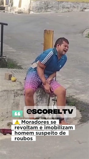 Populares revoltados, contém homem suspeito de assalto ￼