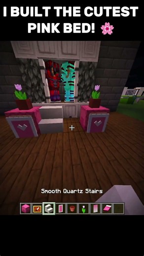 This PINK Bed Makes Minecraft SO CUTE! 🌸 #minecraft