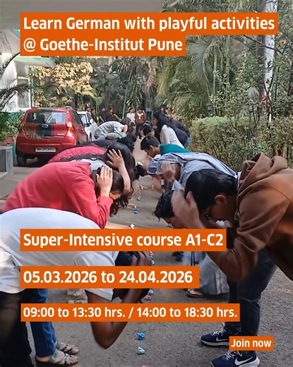 Goethe-Institut / Max Mueller Bhavan Pune on Instagram: "🚀 Supercharge Your German with Our Super Intensive Course! Ready to dive deep into the German language? Whether you're just starting out or looking to level up, our Super Intensive German Course is your fast track to fluency! 🔍 What’s Inside: • 🎭 Interactive Lessons: Role-play, real-life scenarios & lively discussions. • 📚 Grammar Bootcamp: Master German structures with expert guidance. • 🌍 Cultural Exploration: Discover traditions, t