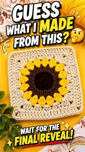 🌻 Guess What I Made From This Sunflower Granny squar #viral #trending