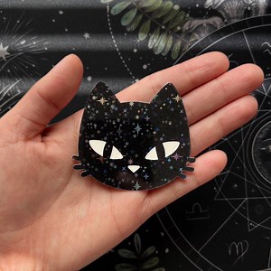 Black Cat Sticker, Void Cat Sticker, Cat Stickers, Kitty Stickers, Cat Lover Sticker, Black and White Stickers, Holographic Cat Sticker - Etsy