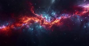 Blue Red Deep Space Galaxy Nebula