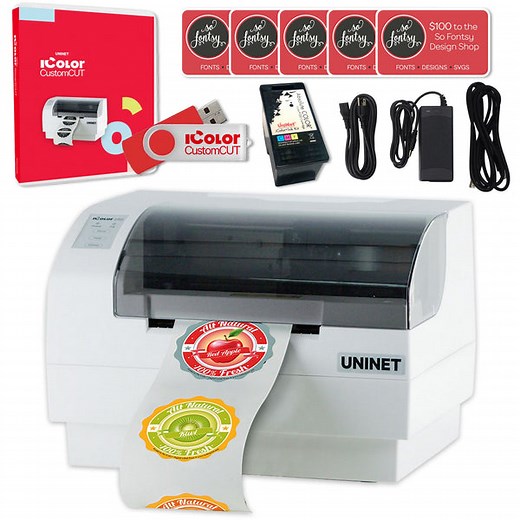 Uninet IColor 250 I Print & Cut Label and Sticker Maker Base Bundle