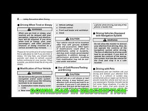 SUBARU OUTBACK 2006–2023 OWNER'S MANUAL PDF ENGLISH | Complete User & Maintenance Guide