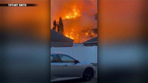 3 displaced after massive fire tears through home in Medford