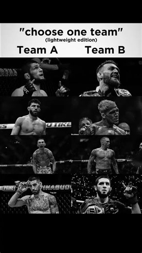 Team A vs Team B Challenge 🤔🔥 | Which One Would You Choose? #team #battlemode #shorts #ufc #fighter