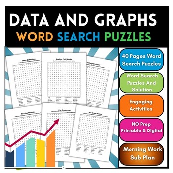 Fun Data And Graphs Word Search Activities Morning work 4th,5th,6th,7th,8th,9th