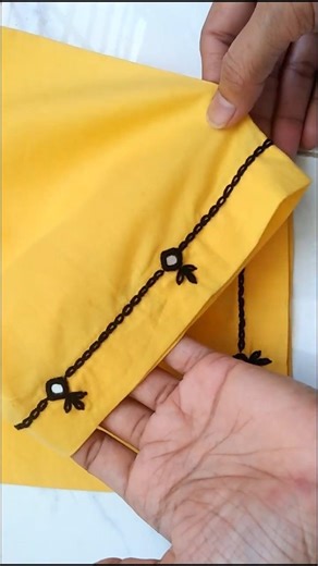 Easy and Simple Hand Embroidery #easy #viral #embroidery #sleevesdesign