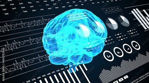 Data and report statistics, animation with graph diagrams.