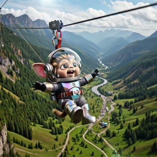 Zip Line momentum #reels #funny #cartoon #fail #cute