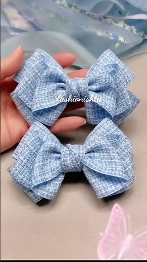 try this fabric bow making without sew & use of glue gun ‪@fashionishta‬