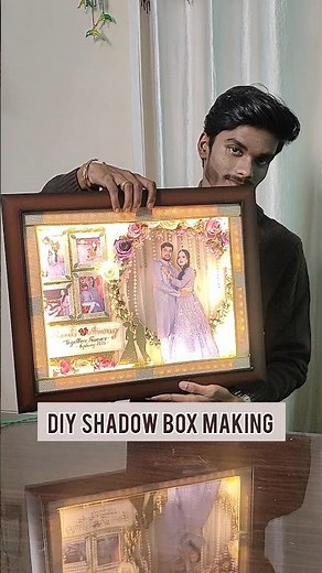 DIY LED Shadow Box Gift making | gift for wedding and anniversaries #shorts #shadowbox
