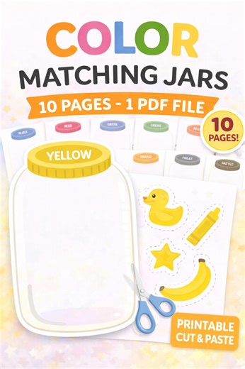 Toddler Color Sorting Activity – Preschool Matching Game (PDF Pattern) - Etsy